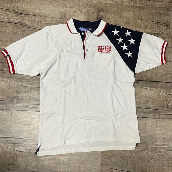 Rock Point Freedom Polo Shirt Mens Large White Short Sleeve Nelson Energy - Picture 1 of 11